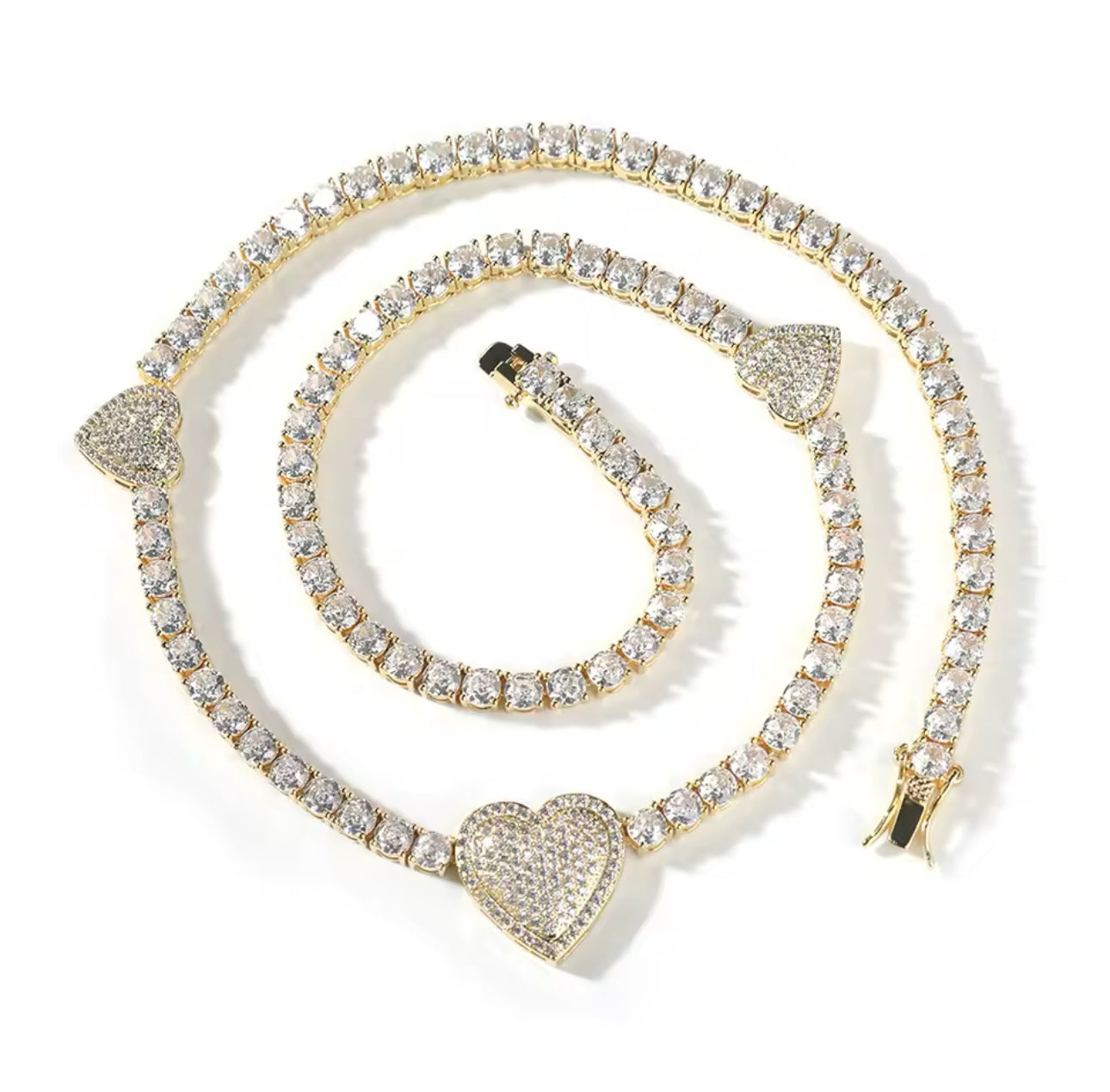 3 hearts tennis chain