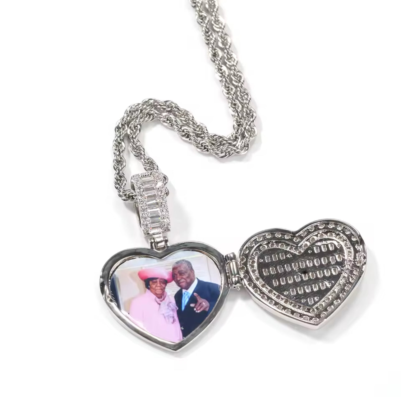 Heart locket custom photo pendant