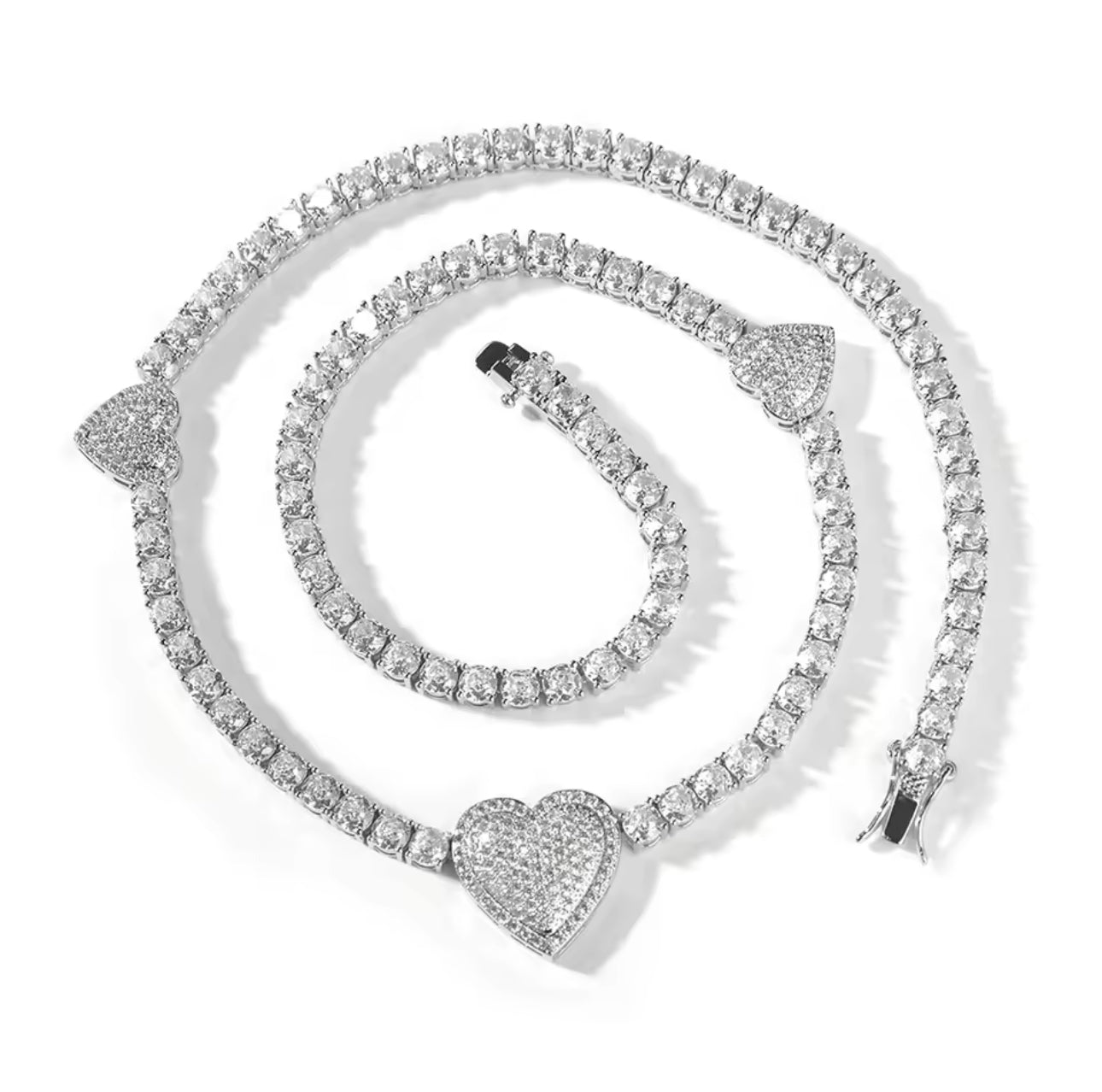 3 hearts tennis chain